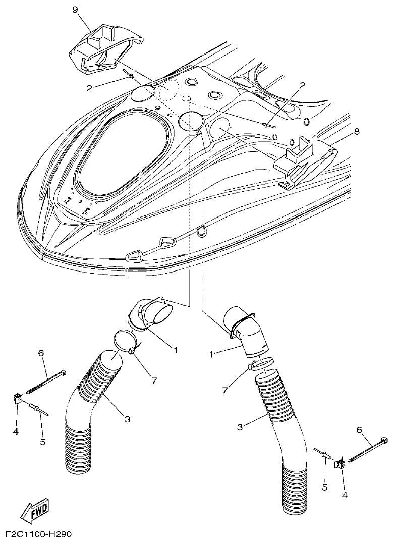 Yamaha GX18 VENTILATION parts diagram